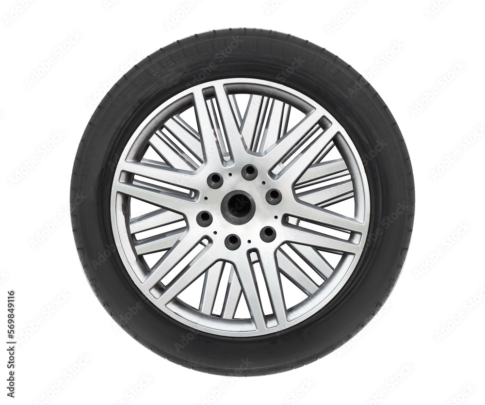 Car wheel isolated on white background