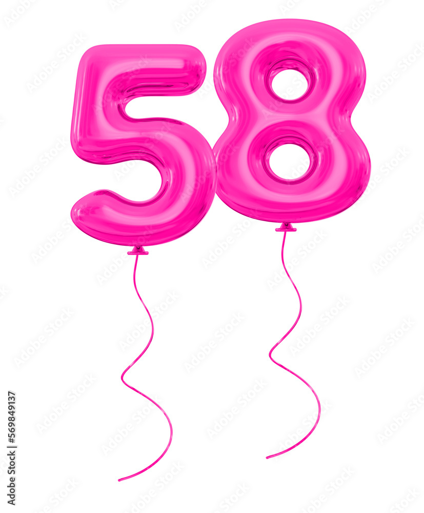 58 Pink Balloon Number