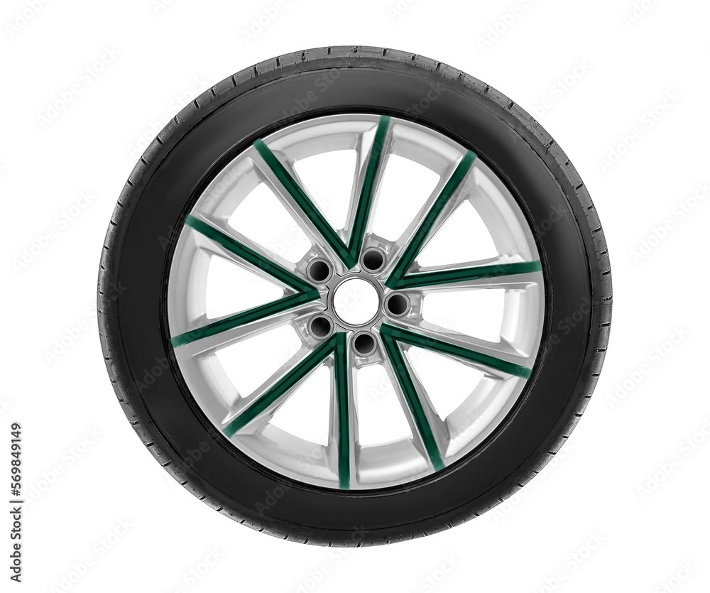 Car wheel isolated on white background