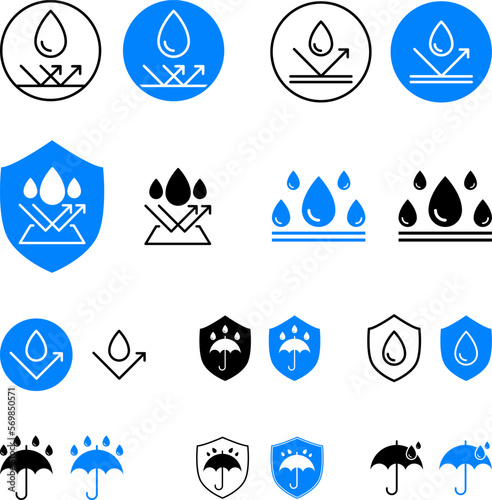 Water resistant icon vector. Waterproof, water vector icon illustration.