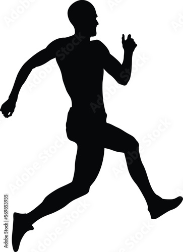 jump and flying men athlete jumper black silhouette