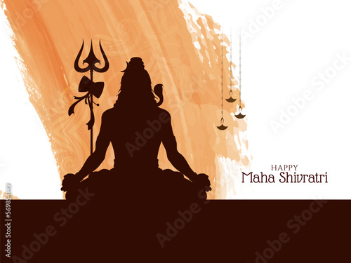 Happy Maha Shivratri lord Shiva worship religious festival card