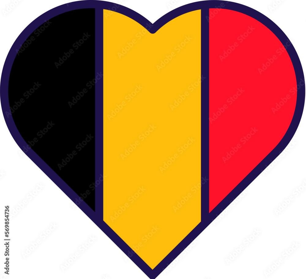 Belgium traditional flag in heart form vector Belgium traditional flag in heart form vector