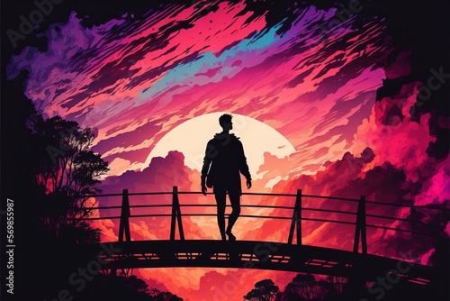 silhouette of a person in the city