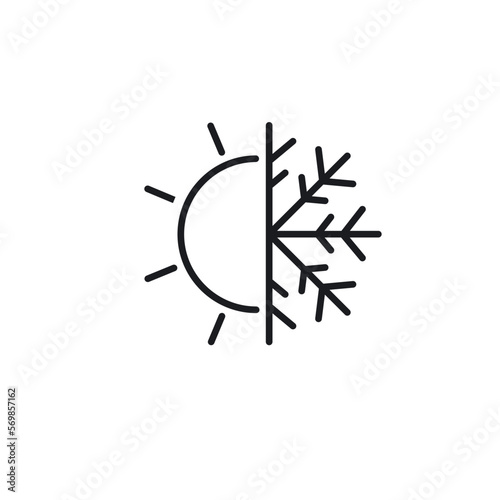 hot and cool icon vector concept design template