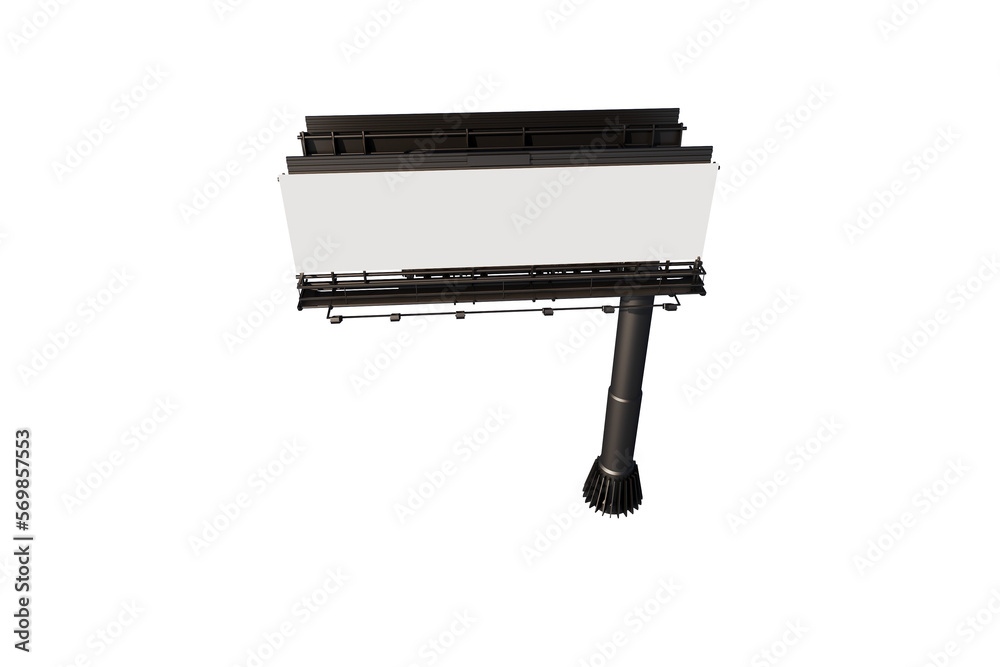 Blank billboard isolated on white background with clipping path.3d rendering illustration. Blank billboard isolated on white background with clipping path.3d rendering illustration.