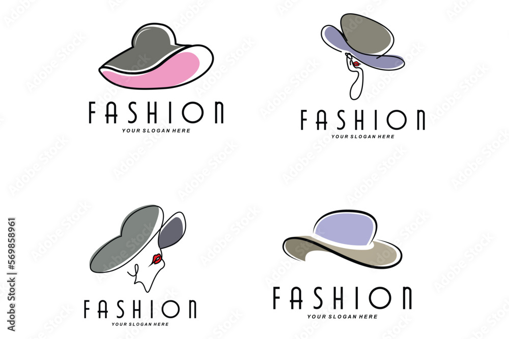Women's Hat Logo Design Illustration Fashion beauty accessories, and product brand care Women's Hat Logo Design Illustration Fashion beauty accessories, and product brand care