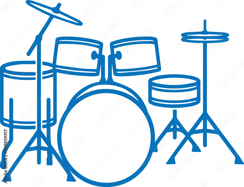 Drum icon, music drums symbol blue vector Drum icon, music drums symbol blue vector