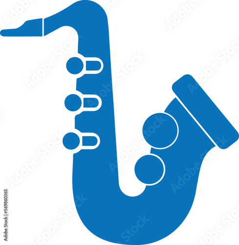 Saxophone icon, musical horns icon black vector
