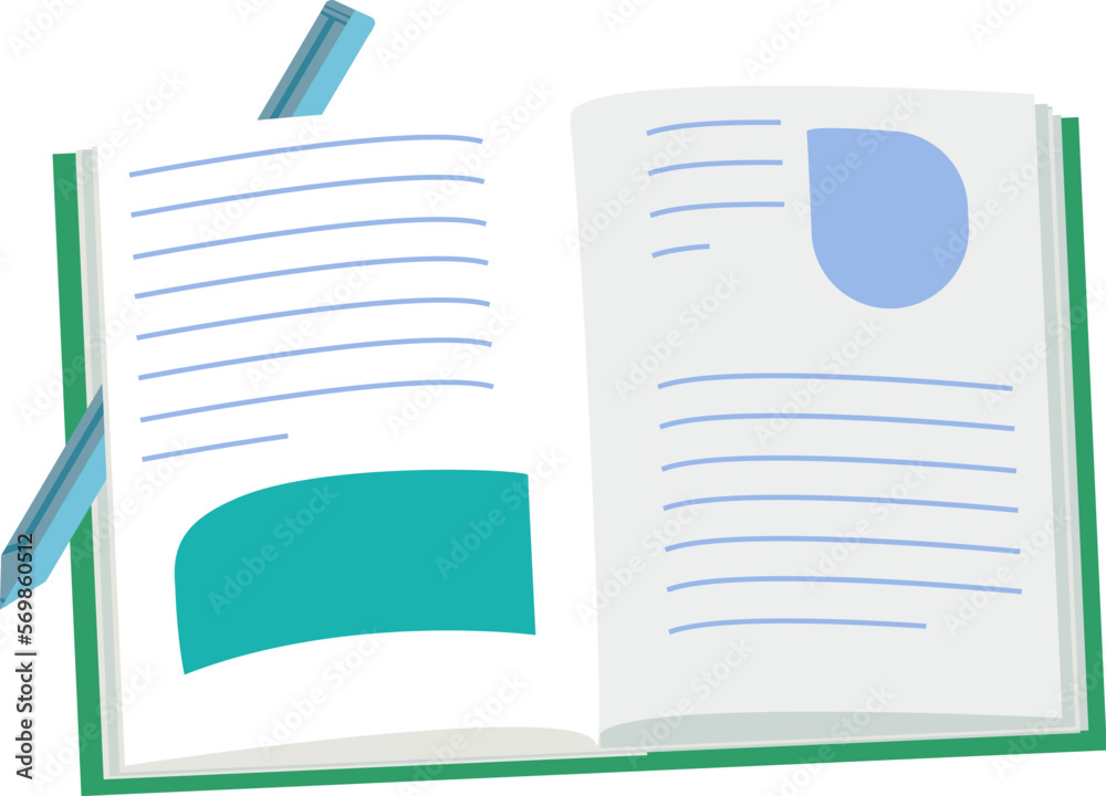 Education book with pictures and pencil vector Education book with pictures and pencil vector