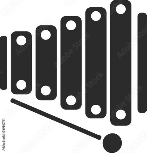 Xylophone icon, xylophone instrument icon black vector