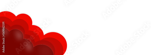 
Red abstract background with white background, red clouds of different shades simulating hearts. Background for website.
Banner.