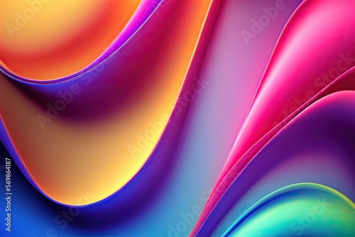 Colorful gradient 3d waved background. Liquid modern abstract