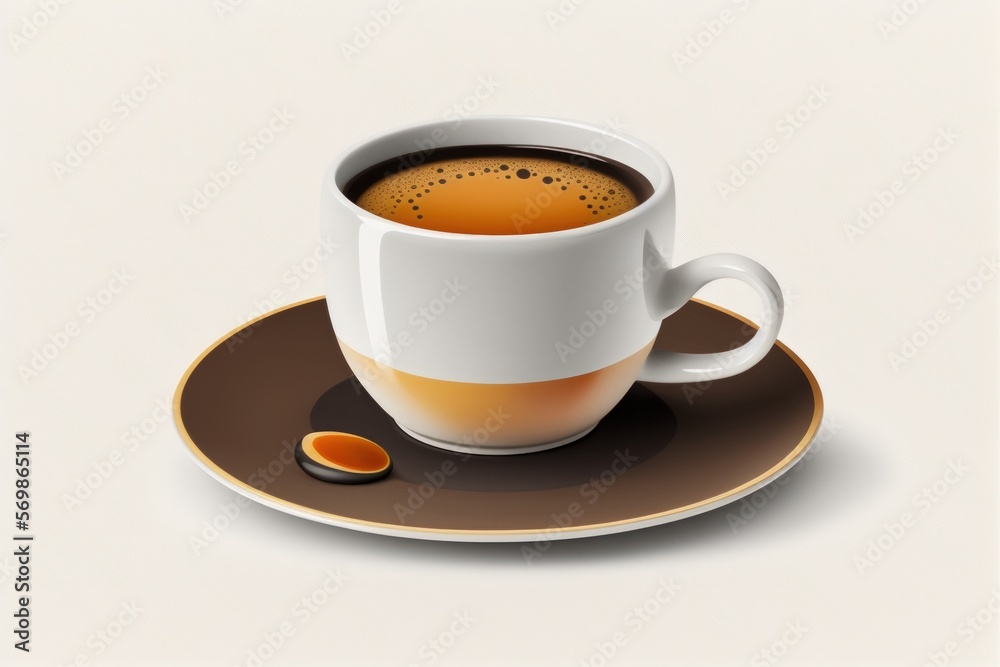 Espresso Cup from the coffee collection. on a white background, alone. Generative AI Espresso Cup from the coffee collection. on a white background, alone. Generative AI