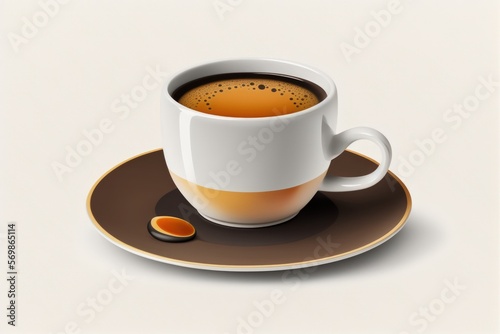 Espresso Cup from the coffee collection. on a white background, alone. Generative AI