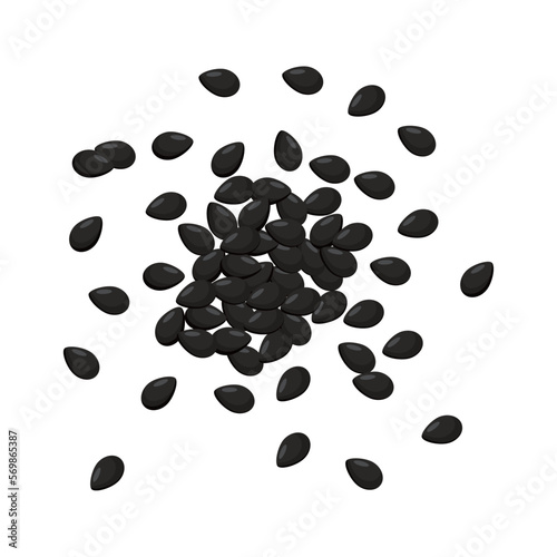 Vector illustration of black sesame seeds. photo