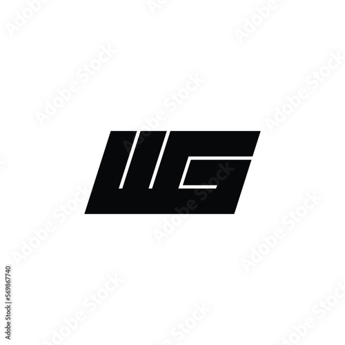 Letter WG simple logo design vector