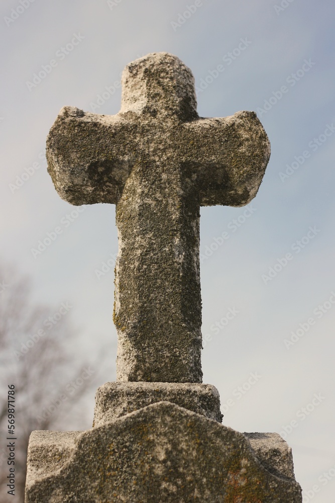 celtic cross on a cemetery celtic cross on a cemetery
