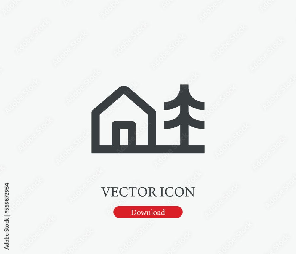 House vector icon. Editable stroke. Symbol in Line Art Style for Design, Presentation, Website or Mobile Apps Elements, Logo.  House symbol illustration. Pixel vector graphics - Vector