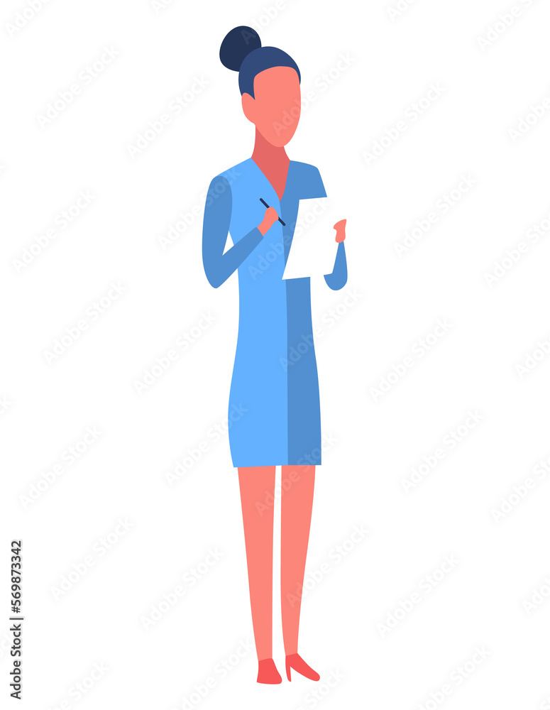 Osteopathy spine pain treatment. Doctors female standing flat  illustration. Disease diagnosis. Bone health