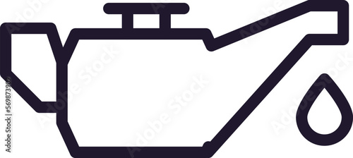 Car oil concept. Modern outline high quality illustration for banners, flyers and web sites. Editable stroke in trendy flat style. Line icon of oil