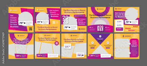 A pack of 10 Square Feed Templates for Social Media