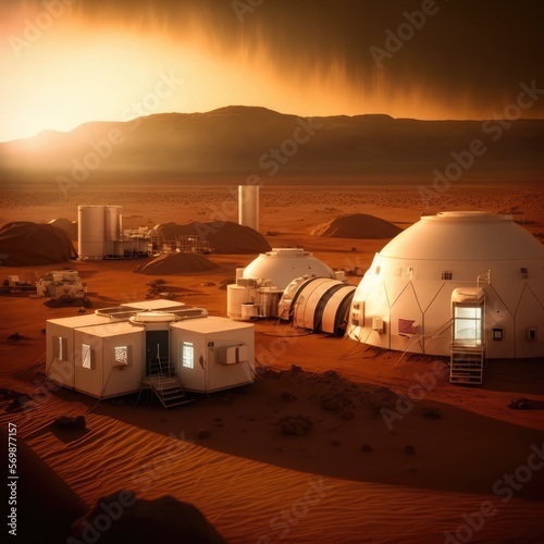 Obraz na plátne martian base and colony made with generated ai