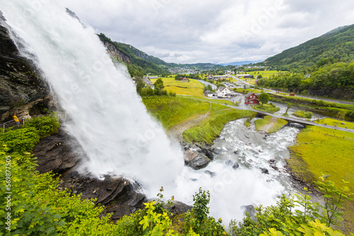 Steindalsfossen waterfall near Bergen in Norway