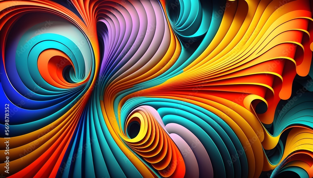 Fototapeta premium Vibrant Abstract Swirls of Color Forming Dynamic Patterns