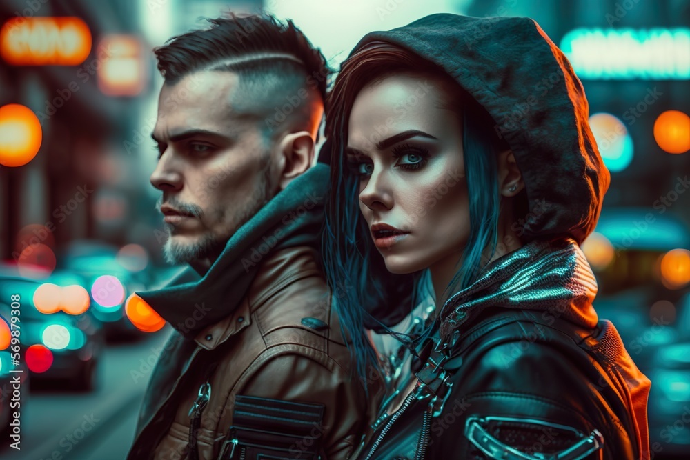 Obraz premium Love in Bloom: A Romantic Couple Captured in a Moment of Affection AI Generated