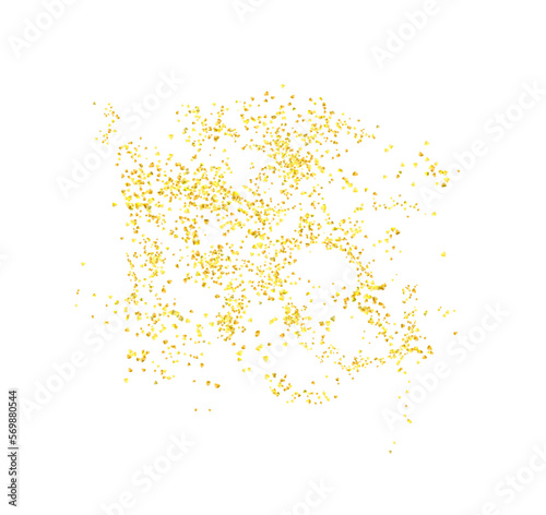 Background plume golden abstract grainy texture, crumbs for background or backdrop. Gold dust. Sand particles grain. Pieces abstract. plume. Jewelry, carefully placed by hand. Jewel confetti. Vector