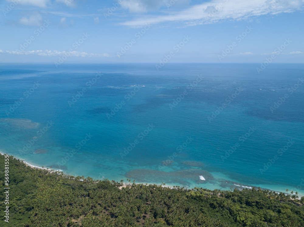 Tropical beach in the Dominican Republic caribbean sea