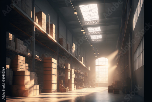 warehouse interior. Generative Ai