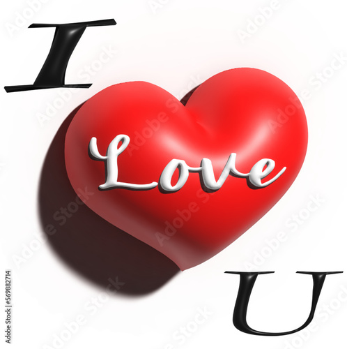 Love word hand drawn lettering and calligraphy with cute heart on red,white and pink background. Valentine's day template or background for Love and Valentine's day concept