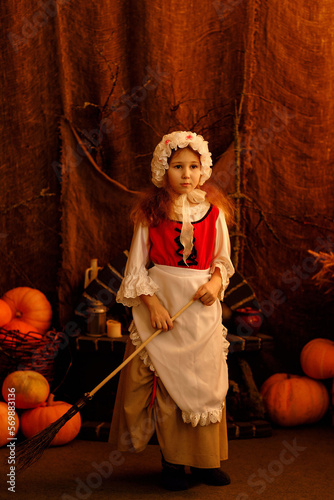 a girl in the image of Cinderella, shot in the studio in daylight
