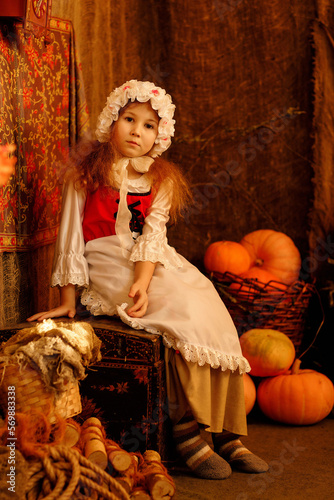 a girl in the image of Cinderella, shot in the studio in daylight