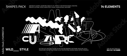 Vector Graphic Assets Set. Bold modern Shapes.