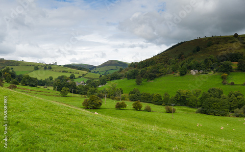 Scenic landscape in the Tanat Valley near to Llansilin in Powys North Wales photo