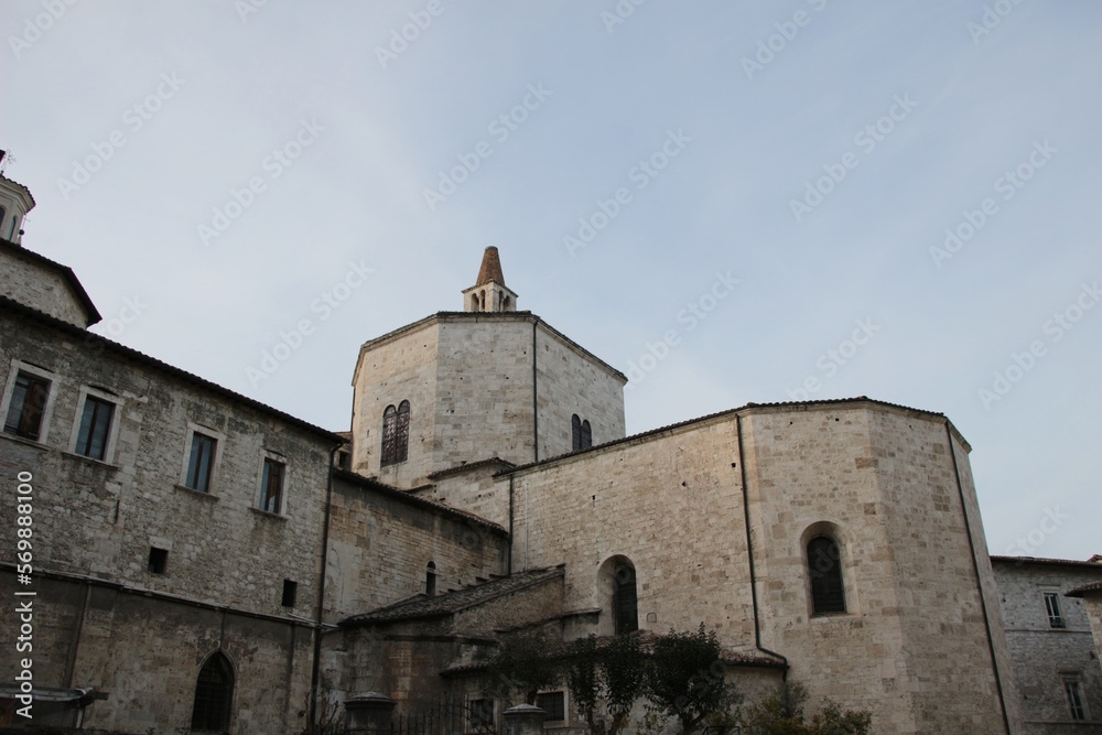 Italy, Marche, Ascoli Piceno: Detail of Baptistery.
