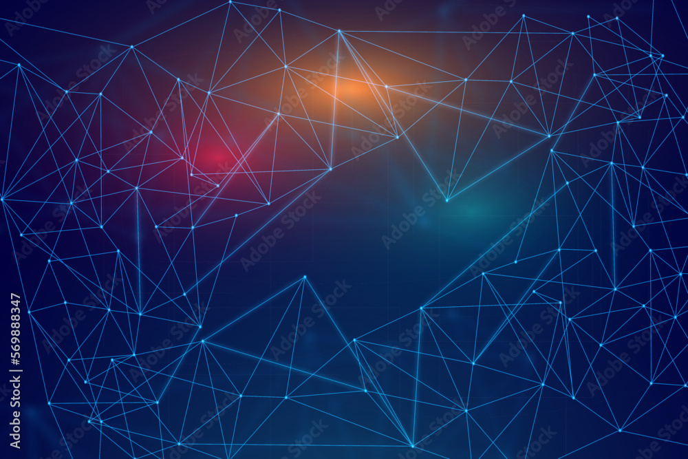 Obraz premium Wire line future digital network technology background. 