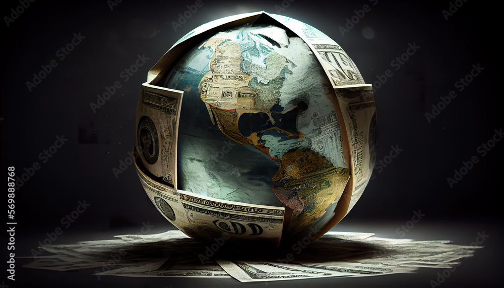 dollar rule the world leading the economy - obrazy, fototapety, plakaty 