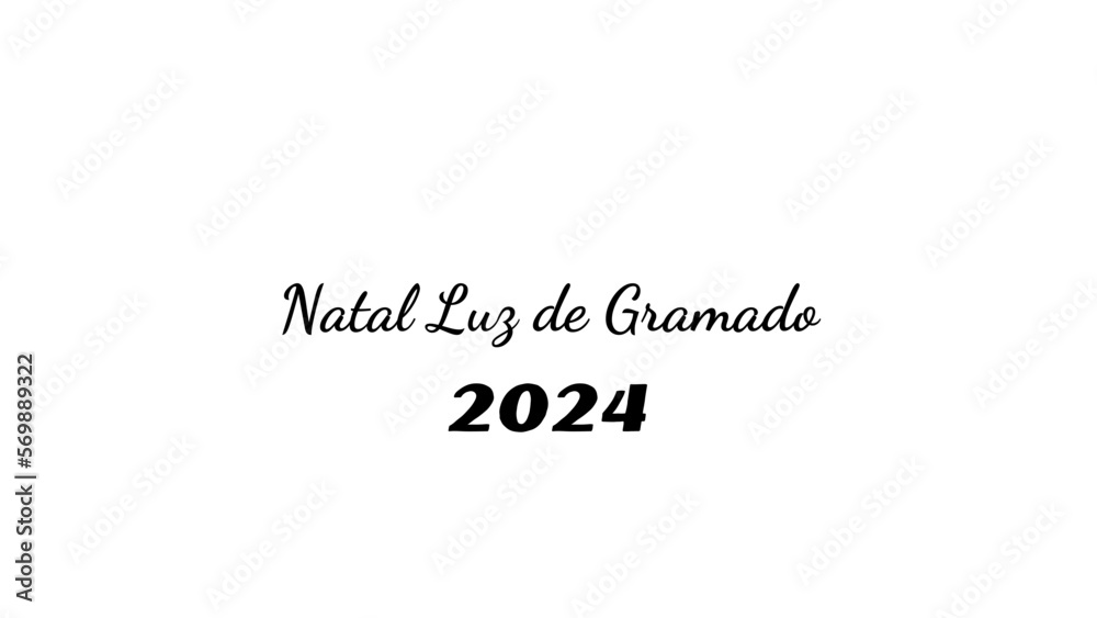 Natal Luz de Gramado wish typography with transparent background