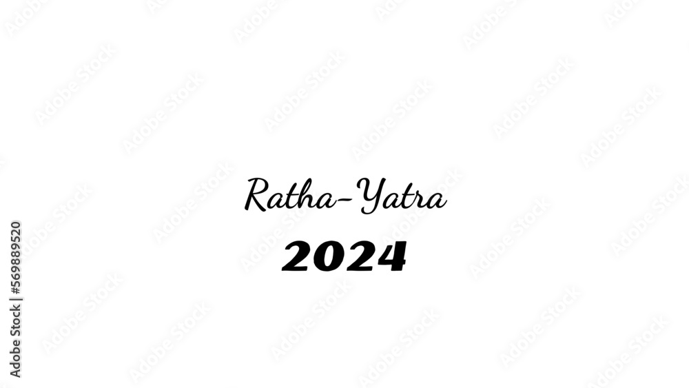 Ratha-Yatra wish typography with transparent background