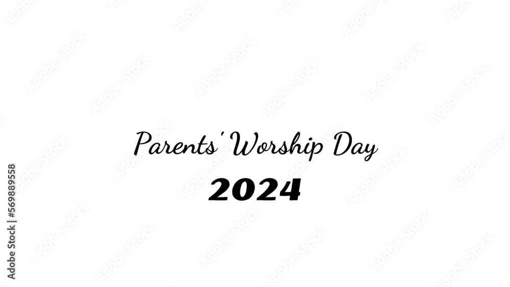 Parents' Worship Day wish typography with transparent background