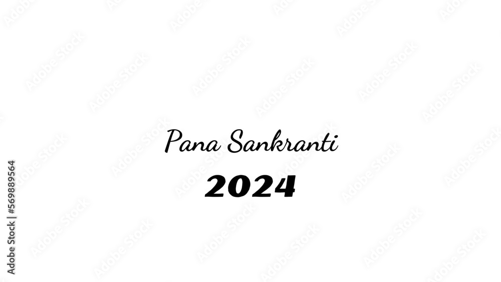 Pana Sankranti wish typography with transparent background
