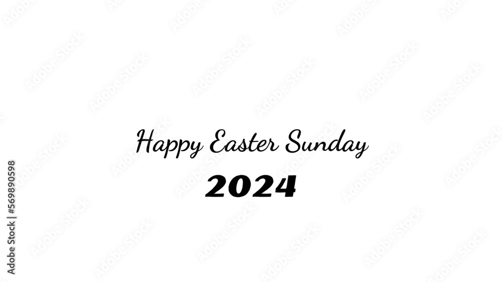 Happy Easter Sunday wish typography with transparent background Happy Easter Sunday wish typography with transparent background