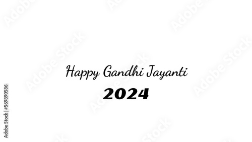Happy Gandhi Jayanti wish typography with transparent background
