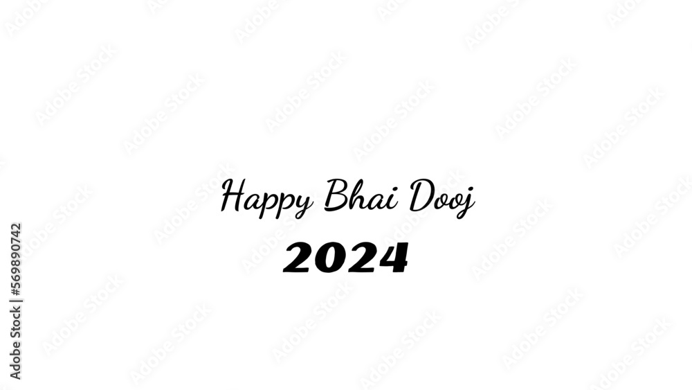 Happy Bhai Dooj wish typography with transparent background