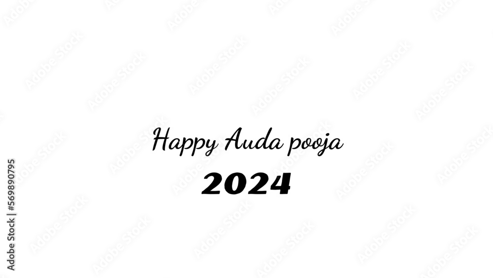 Happy Auda pooja wish typography with transparent background
