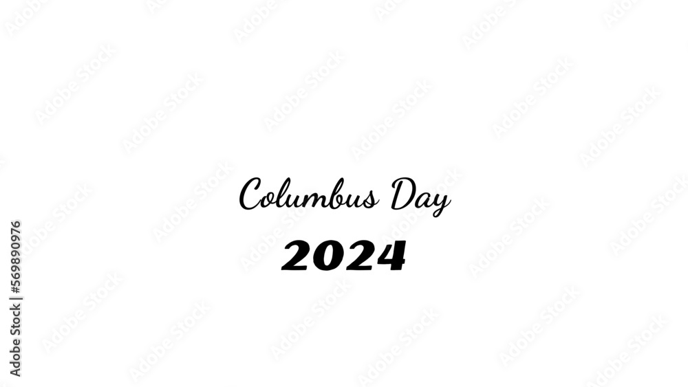 Columbus Day wish typography with transparent background